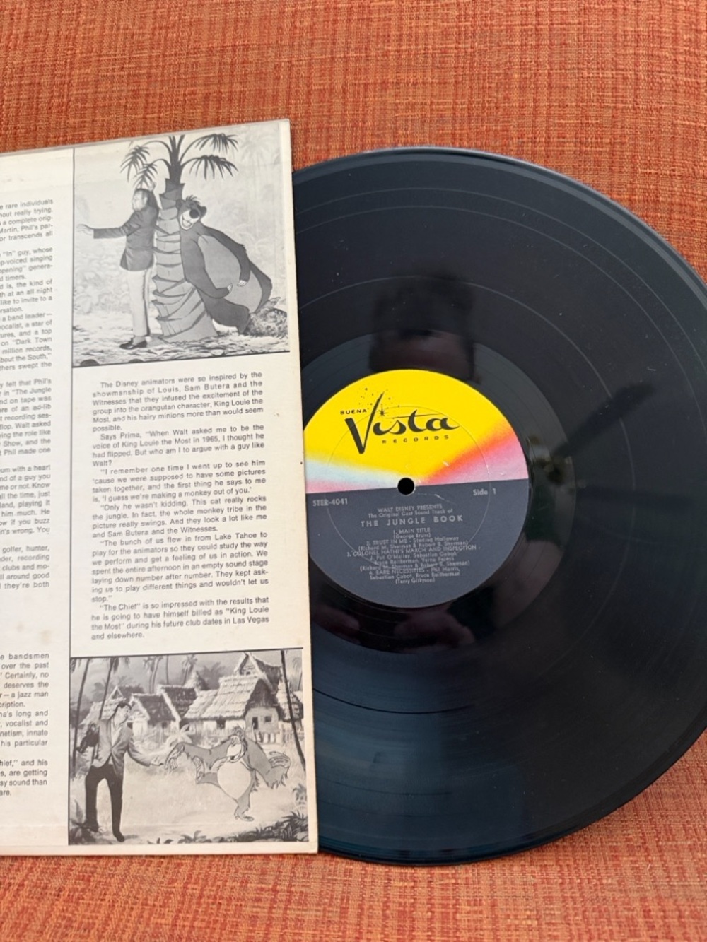 Walt Disney The Jungle Book Original Cast Soundtrack - Colorful Cover - 1967